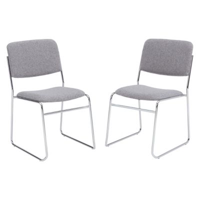 National Public Seating 8600 Series Fabric Stacking Chairs, Gray, 2 pk.