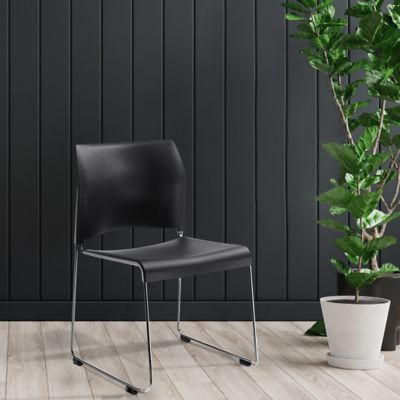 Image showing 7 th National Public Seating Cafetorium Plastic Stack Chairs, 4-Pack