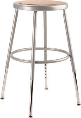 Image showing  Height-Adjustable Steel Stools, 2-Pack, 19-27 in., Gray