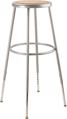 Image showing  Height-Adjustable Steel Stools, 2-Pack, 32-39 in., Gray