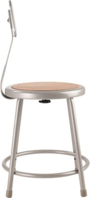 Image showing  Steel Stools, Backrest, 2-Pack, 18 in., Gray