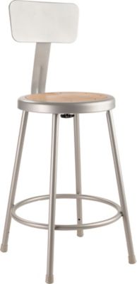 Image showing  Steel Stools, Backrest, 2-Pack, 24 in., Gray