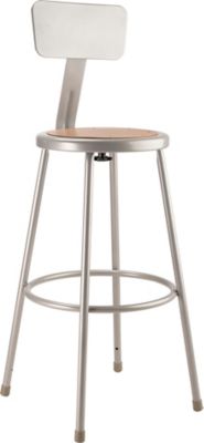Image showing  Steel Stools, Backrest, 2-Pack, 30 in., Gray