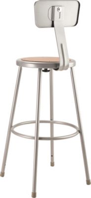 Image showing  Steel Stools, Backrest, 2-Pack, 30 in., Gray