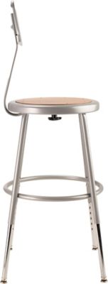 Image showing  Height-Adjustable Heavy-Duty Steel Stools, Backrest, 2-Pack, 19-27 in., Gray