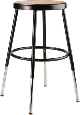 Image showing  Height-Adjustable Steel Stools, 2-Pack, 19-27 in., Black