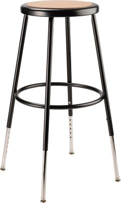 Image showing  Height-Adjustable Steel Stools, 2 pk., 25-33 in., Black