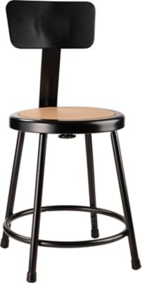Image showing  Steel Stools, Backrest, 2 pk., 18 in., Black