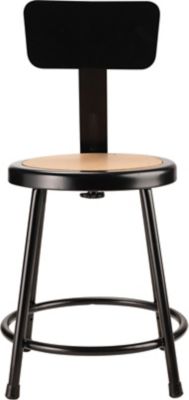 Image showing  Steel Stools, Backrest, 2 pk., 18 in., Black