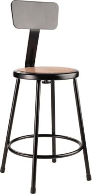 Image showing  Steel Stools, Backrest, 2-Pack, 24 in., Black