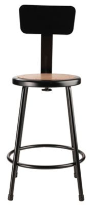 Image showing  Steel Stools, Backrest, 2-Pack, 24 in., Black