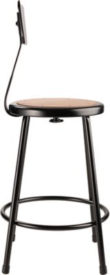 Image showing  Steel Stools, Backrest, 2-Pack, 24 in., Black