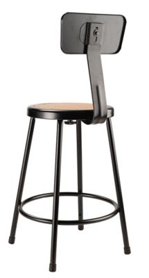 Image showing  Steel Stools, Backrest, 2-Pack, 24 in., Black