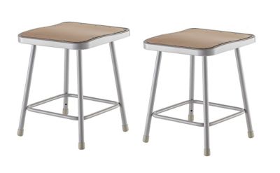 National Public Seating Heavy-Duty Square Seat Steel Stools, 2 pk., 18 in.