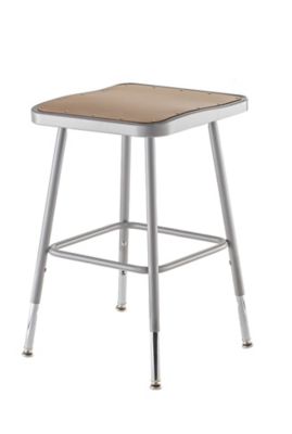 Image showing  Height-Adjustable Heavy-Duty Square Seat Steel Stools, 2-Pack, 19-27 in.