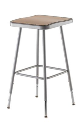 Image showing  Height-Adjustable Heavy-Duty Square Seat Steel Stools, 2-Pack, 25-33 in.