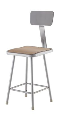 Image showing  Heavy-Duty Square Seat Steel Stools, Backrest, 2 pk., 24 in.