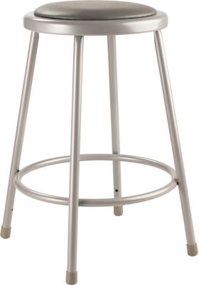 Image showing  Heavy-Duty Vinyl Padded Steel Stools, 2-Pack, 24 in., Gray