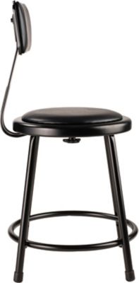 Image showing  Heavy-Duty Vinyl Padded Steel Stools, Backrest, 2-Pack, 18 in., Black