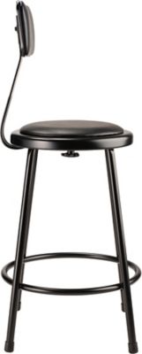 Image showing  Heavy-Duty Vinyl Padded Steel Stools, Backrest, 2-Pack, 24 in., Black