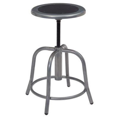 Image showing  Steel Seat Height-Adjustable Swivel Stool, Grey Frame