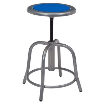 Image showing  Steel Seat Height-Adjustable Swivel Stool, Grey Frame