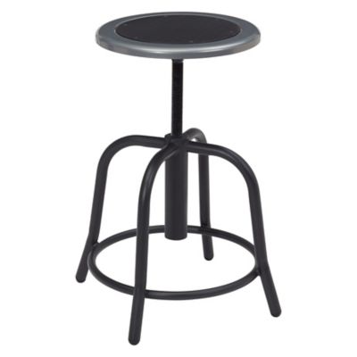 Image showing  Steel Seat Height-Adjustable Swivel Stool, Black Frame