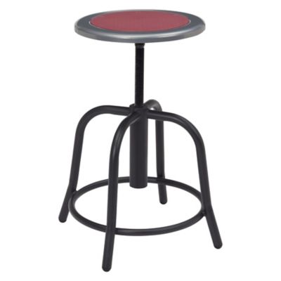 Image showing  Steel Seat Height-Adjustable Swivel Stool, Black Frame