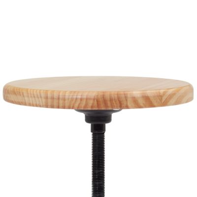Image showing  Wood Seat Height-Adjustable Swivel Stool