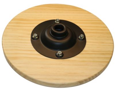 Image showing 6 th National Public Seating Wood Seat Height-Adjustable Swivel Stool
