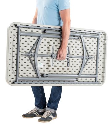 Image showing 6 th National Public Seating 24 in. x 48 in. Heavy-Duty Folding Table, Gray