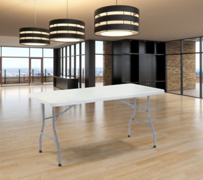 Image showing 8 th National Public Seating 30 in. x 60 in. Heavy-Duty Folding Table, Gray