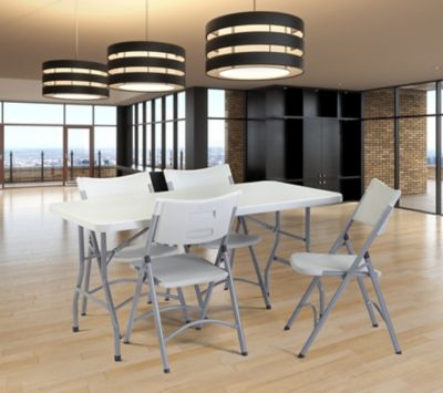 Image showing 9 th National Public Seating 30 in. x 60 in. Heavy-Duty Folding Table, Gray