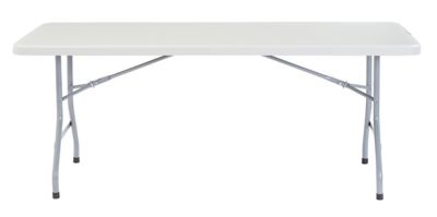 Image showing  30 in. x 72 in. Heavy-Duty Folding Table, Gray
