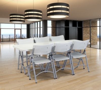 Image showing 9 th National Public Seating 30 in. x 72 in. Heavy-Duty Folding Table, Gray