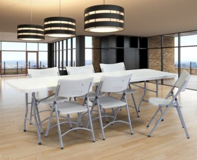 Image showing 9 th National Public Seating Heavy-Duty Folding Table, 30 in. x 96 in., Gray