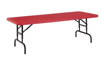 National Public Seating Height-Adjustable Heavy-Duty Folding Table, Red