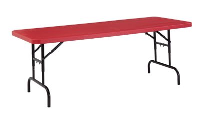 Image showing  Height-Adjustable Heavy-Duty Folding Table, Red
