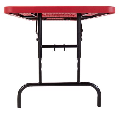 Image showing  Height-Adjustable Heavy-Duty Folding Table, Red