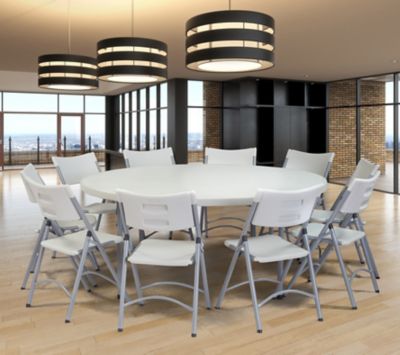 Image showing 6 th National Public Seating 71 in. Heavy-Duty Round Folding Table