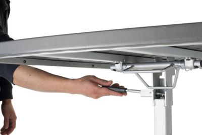 Image showing  Rectangular Cafe Time Adjustable-Height Table for 4 People