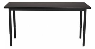 Image showing  30 x 60 in. Rectangular Heavy-Duty Height-Adjustable Steel Table, Black Frame