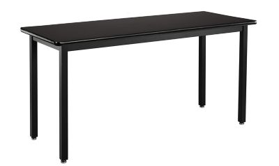 National Public Seating Rectangular Heavy-Duty Fixed-Height Steel Table, Black Frame