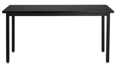 Image showing  Rectangular Heavy-Duty Fixed-Height Steel Table, Black