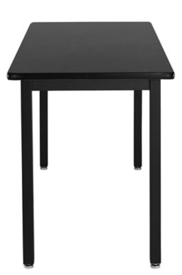 Image showing  Rectangular Heavy-Duty Fixed-Height Steel Table, Black