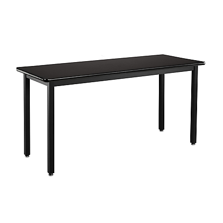 National Public Seating Rectangular Heavy-Duty Fixed-Height Steel Table, Black Frame
