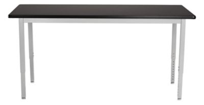 Image showing  Rectangular Heavy-Duty Height-Adjustable Steel Table, Grey Frame