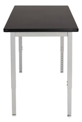 Image showing  Rectangular Heavy-Duty Height-Adjustable Steel Table, 24 x 54in., Grey Frame