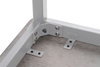 Image showing  Rectangular Heavy-Duty Height-Adjustable Steel Table, 30 x 60in., Grey Frame