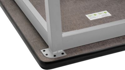 Image showing 4 th National Public Seating Rectangular Heavy-Duty Fixed-Height Steel Table, Gray